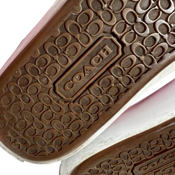 Coach Women's Shoes Barrett Sneakers Pink Satin Size 6 B Logo Lace Up - Picture 13 of 13